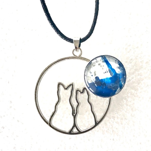 Necklace 20mm Snap Jewelry On a sliding cord SN20 Cats in the hoop - Picture 1 of 3